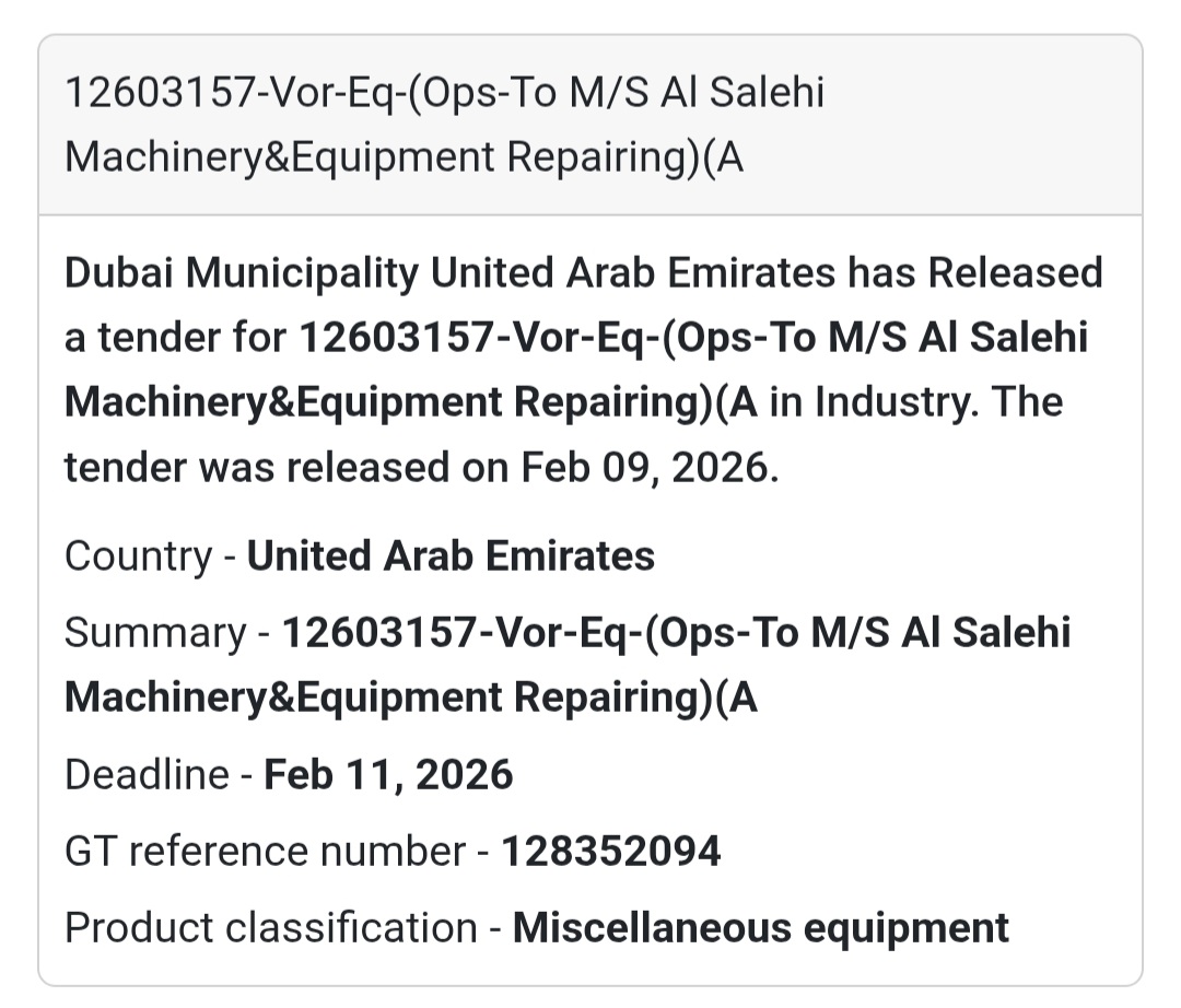 ⚙️ VOR Equipment – Al Salehi Machinery