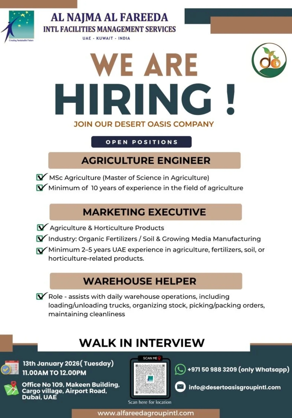 🚨 WALK-IN INTERVIEW – DUBAI 🇦🇪 🚨