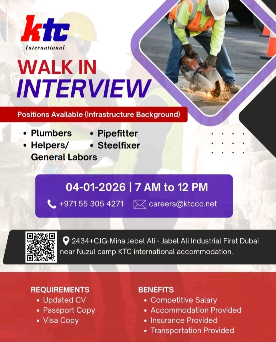 🏗️🚧 WALK-IN INTERVIEW | INFRASTRUCTURE PROJECT JOBS – DUBAI 🚧🏗️