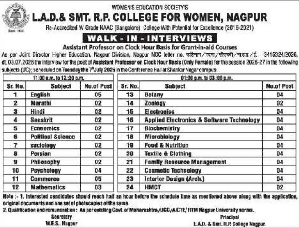 👩‍🏫 Walk-in Interview