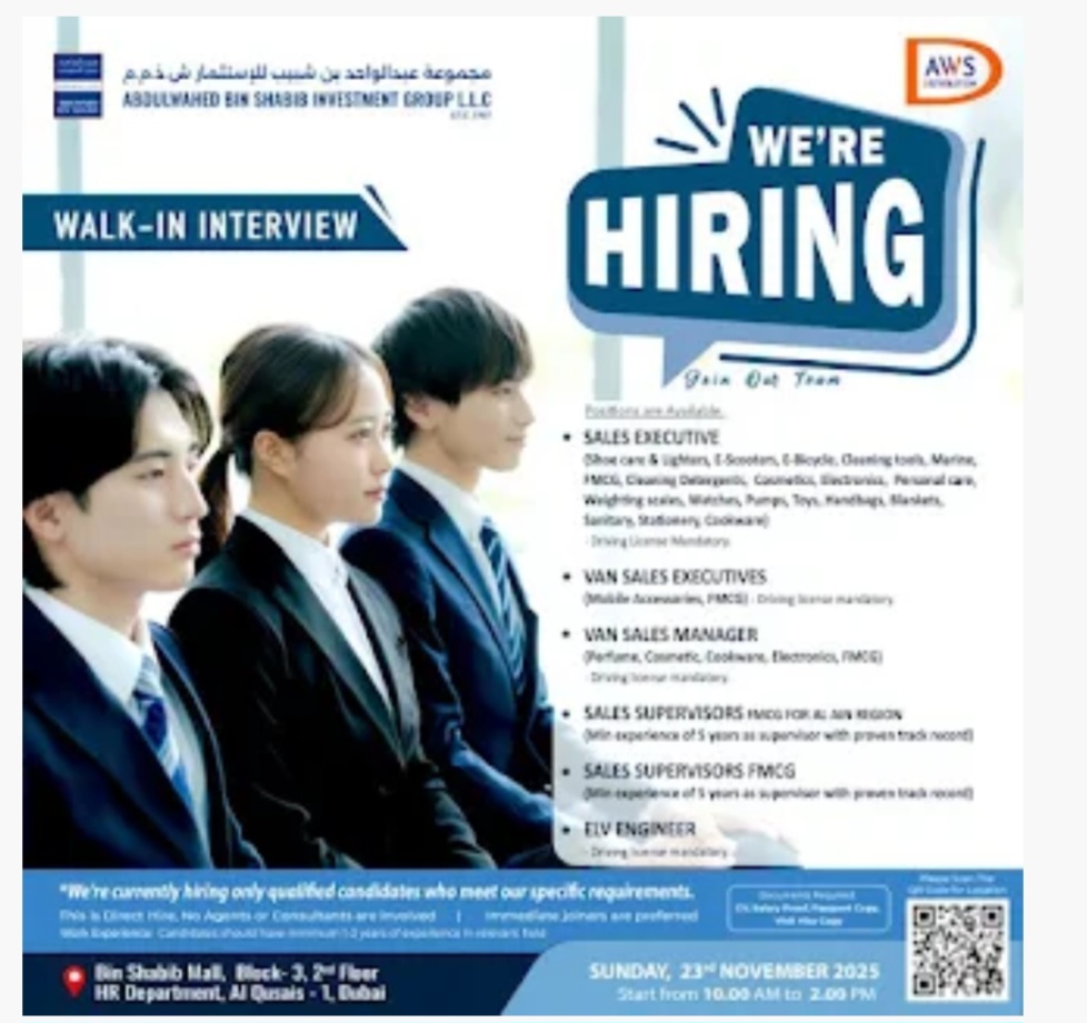 🚀 Walk-In Interviews in Dubai – Hiring Now!