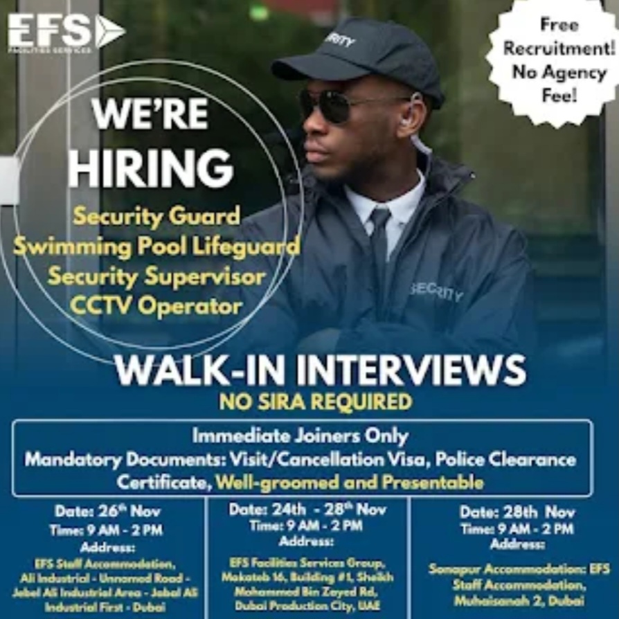 🚨 Walk-In Interviews in Dubai – November 2025!