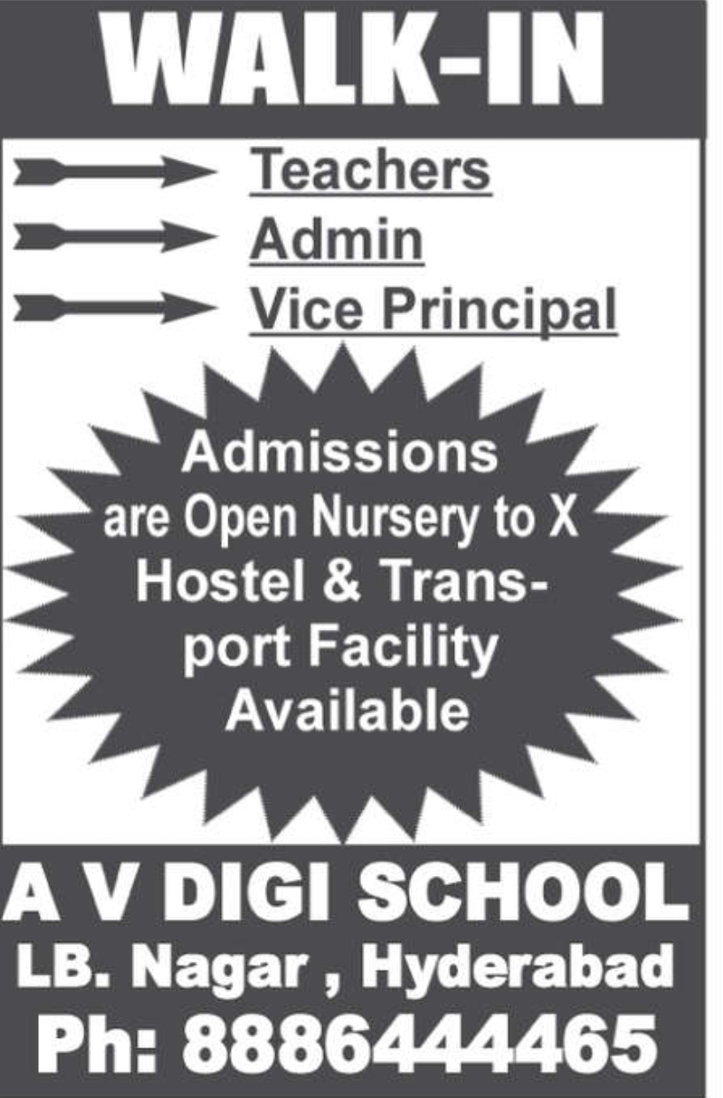 👩‍🏫🎓 WALK-IN INTERVIEWS – SCHOOL RECRUITMENT