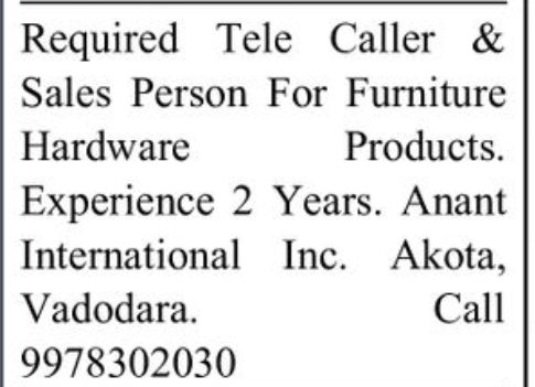 📢 WANTED | Tele Caller & Sales Executive