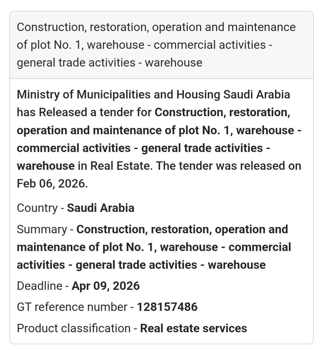 🏭 Warehouse Plot No. 1