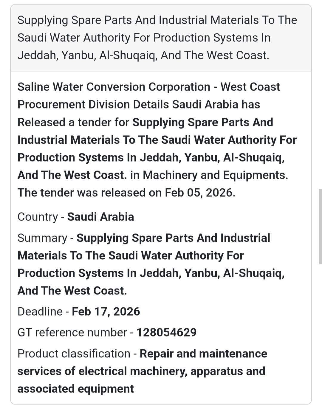 💧 Water Authority Industrial Supply