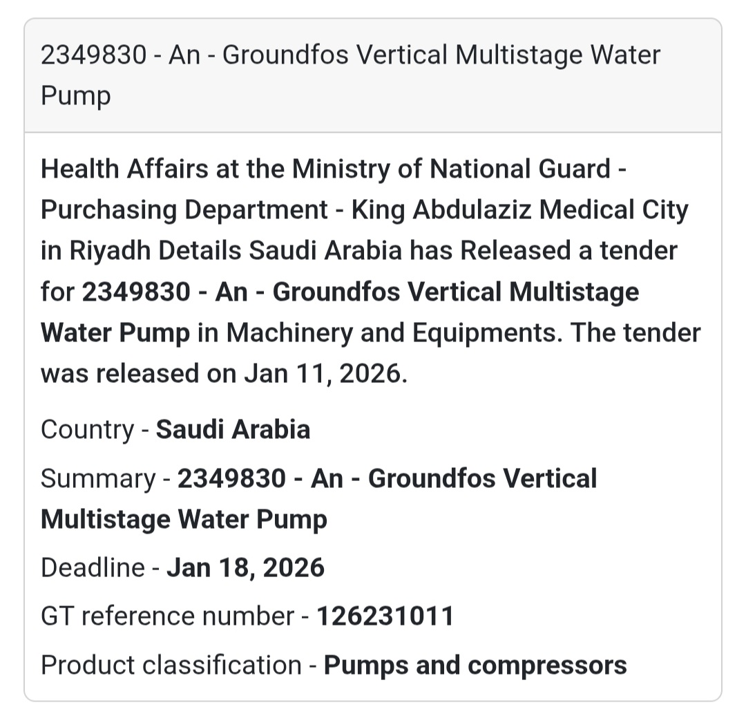 🚰 WATER PUMP SUPPLY – GRUNDFOS