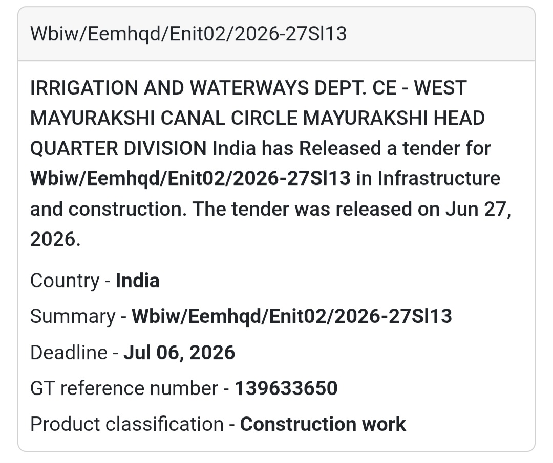 🚧 WBIW/EEMHQD/ENIT02/2026-27 (Sl. 13)