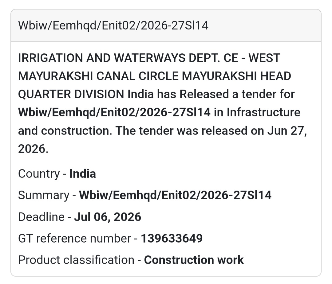 🚧 WBIW/EEMHQD/ENIT02/2026-27 (Sl. 14)