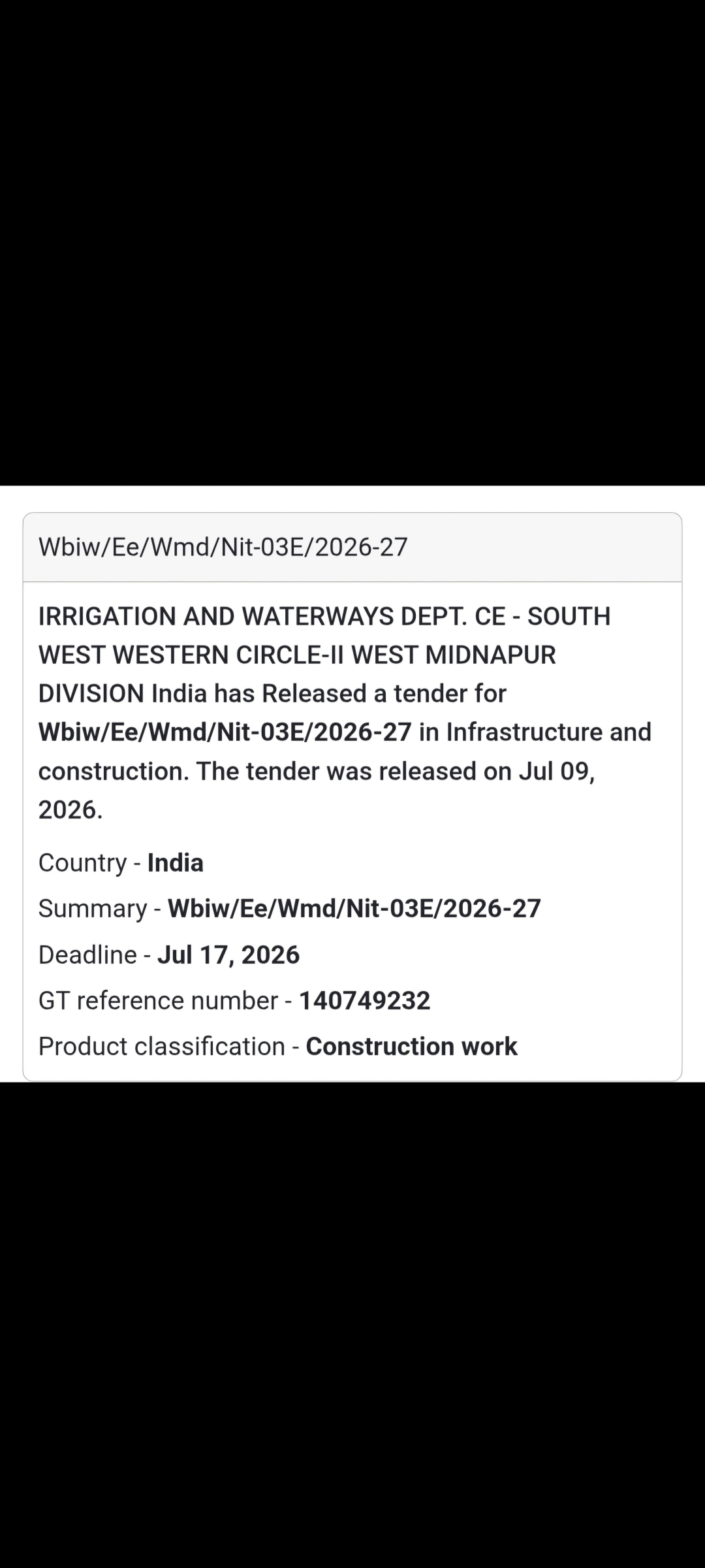 💧 WBIW/EE/WMD/NIT-03E/2026-27 | 📍West Midnapur
