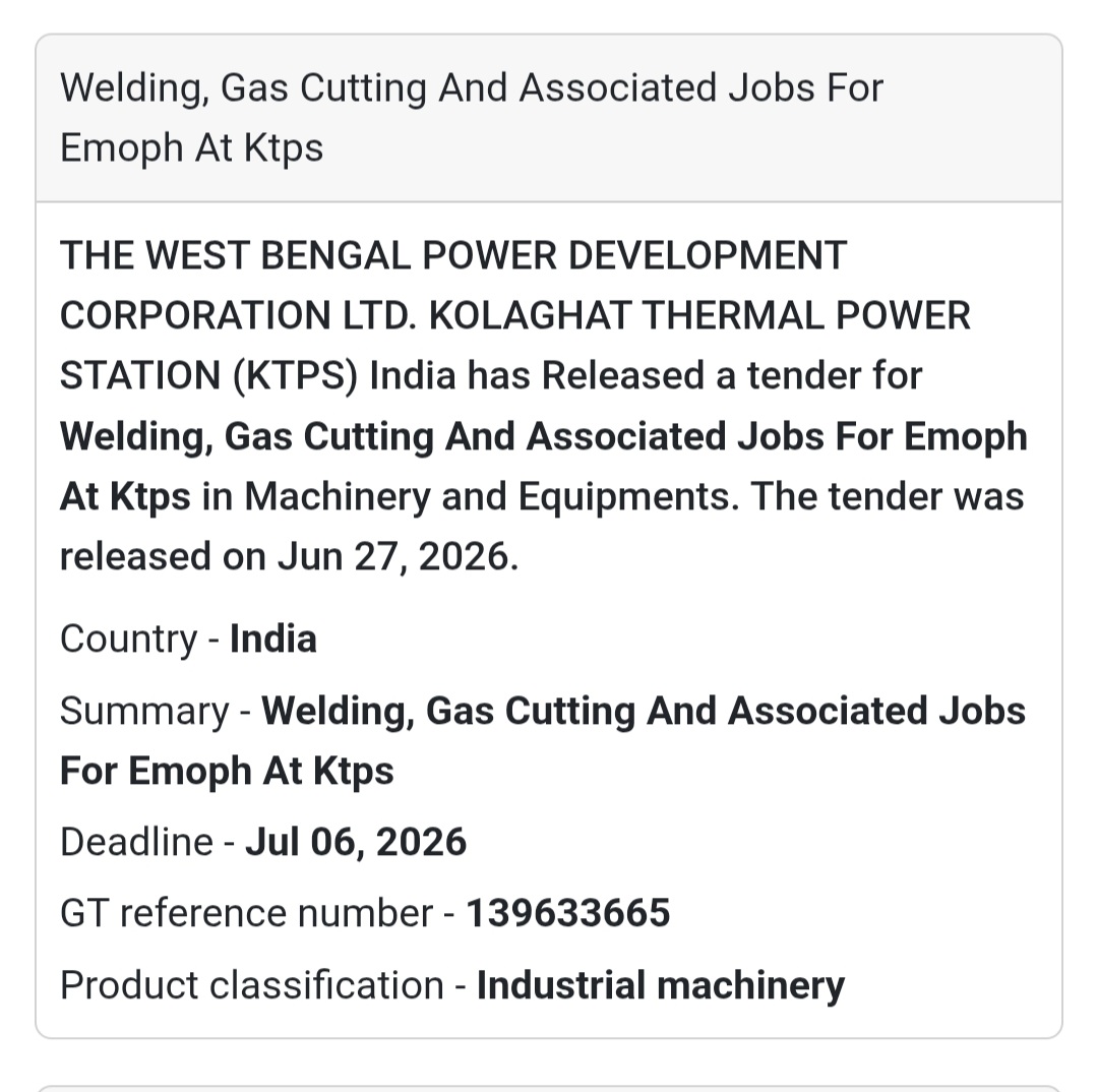 ⚙️ Welding, Gas Cutting & Associated Jobs for EMOPH | 📍KTPS