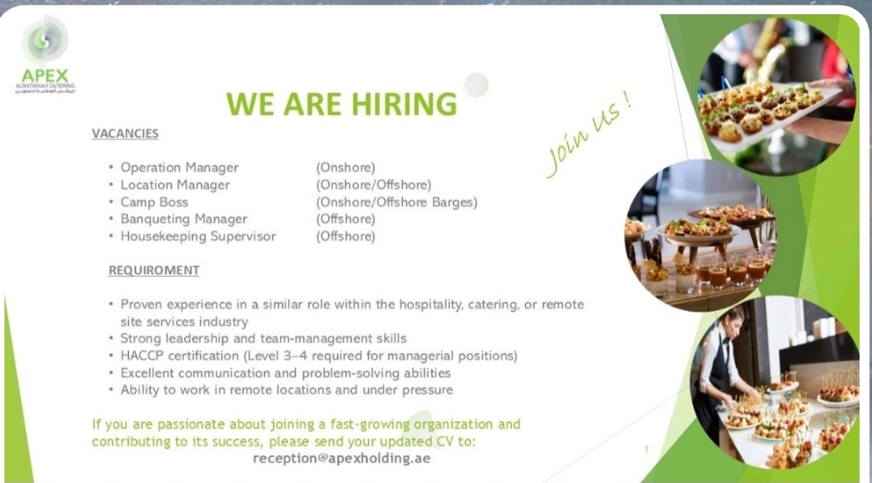 🍽️ We’re Hiring! Exciting Careers in Catering & Remote Services