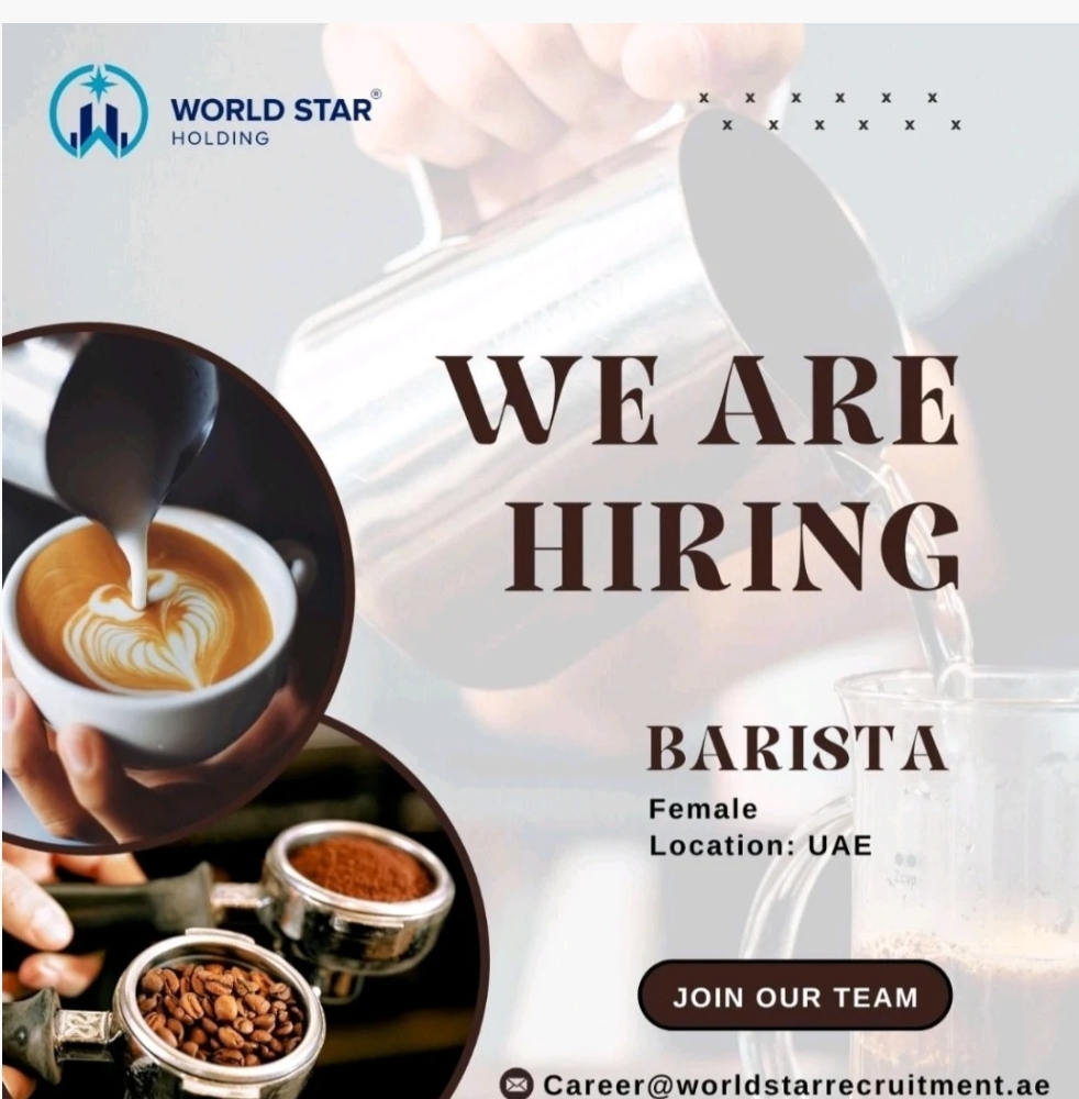 ☕✨ We’re Hiring! Female Barista in the UAE 🇦🇪