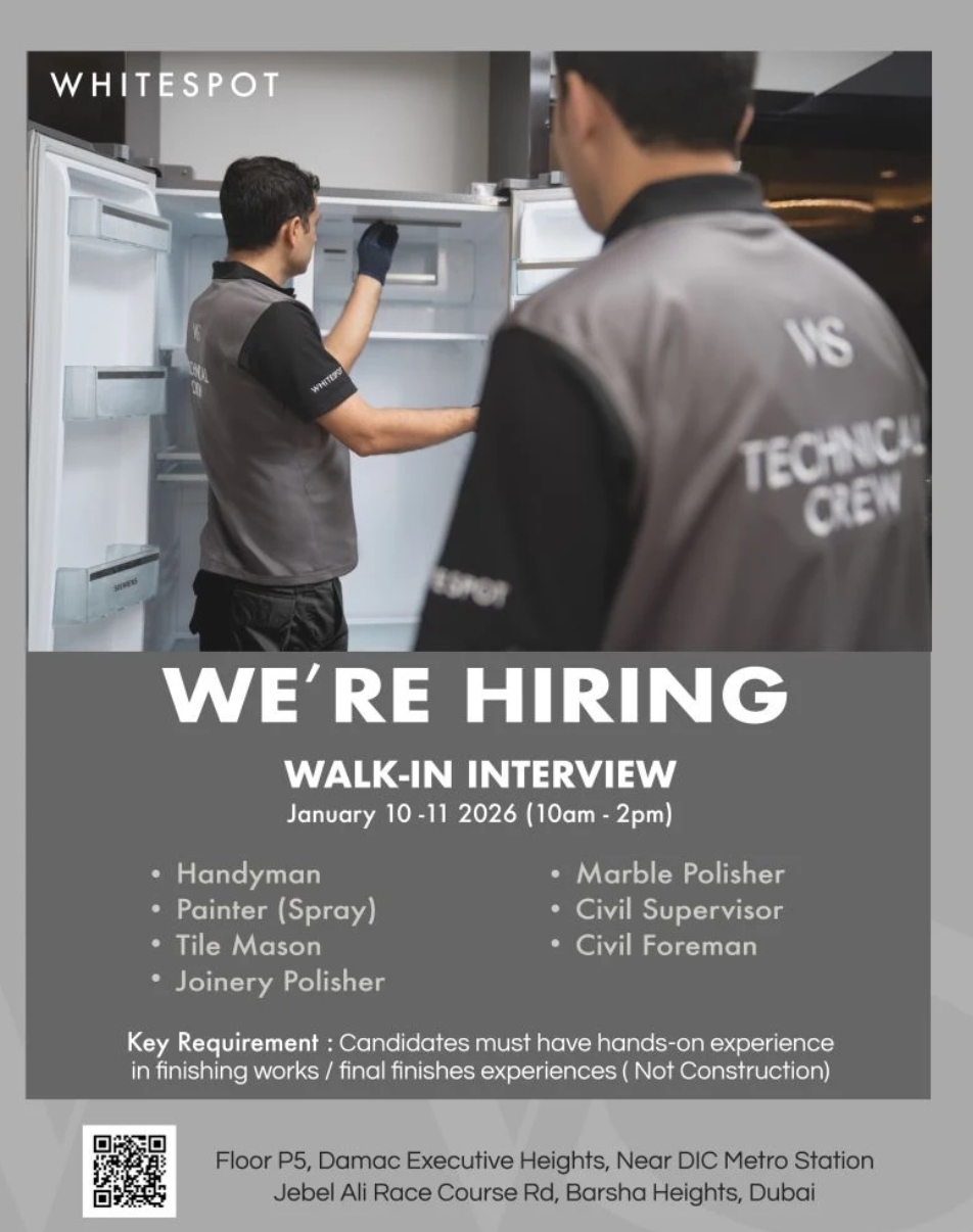 🚨 WHITESPOT WALK-IN INTERVIEW – DUBAI 🇦🇪 🚨