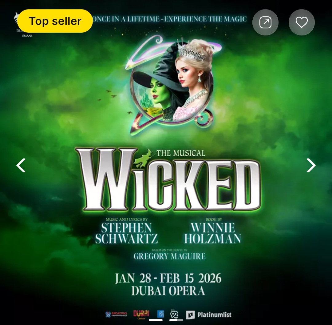 🎭 Wicked – The Musical | Dubai Opera Experience Broadway magic in Dubai. ✨