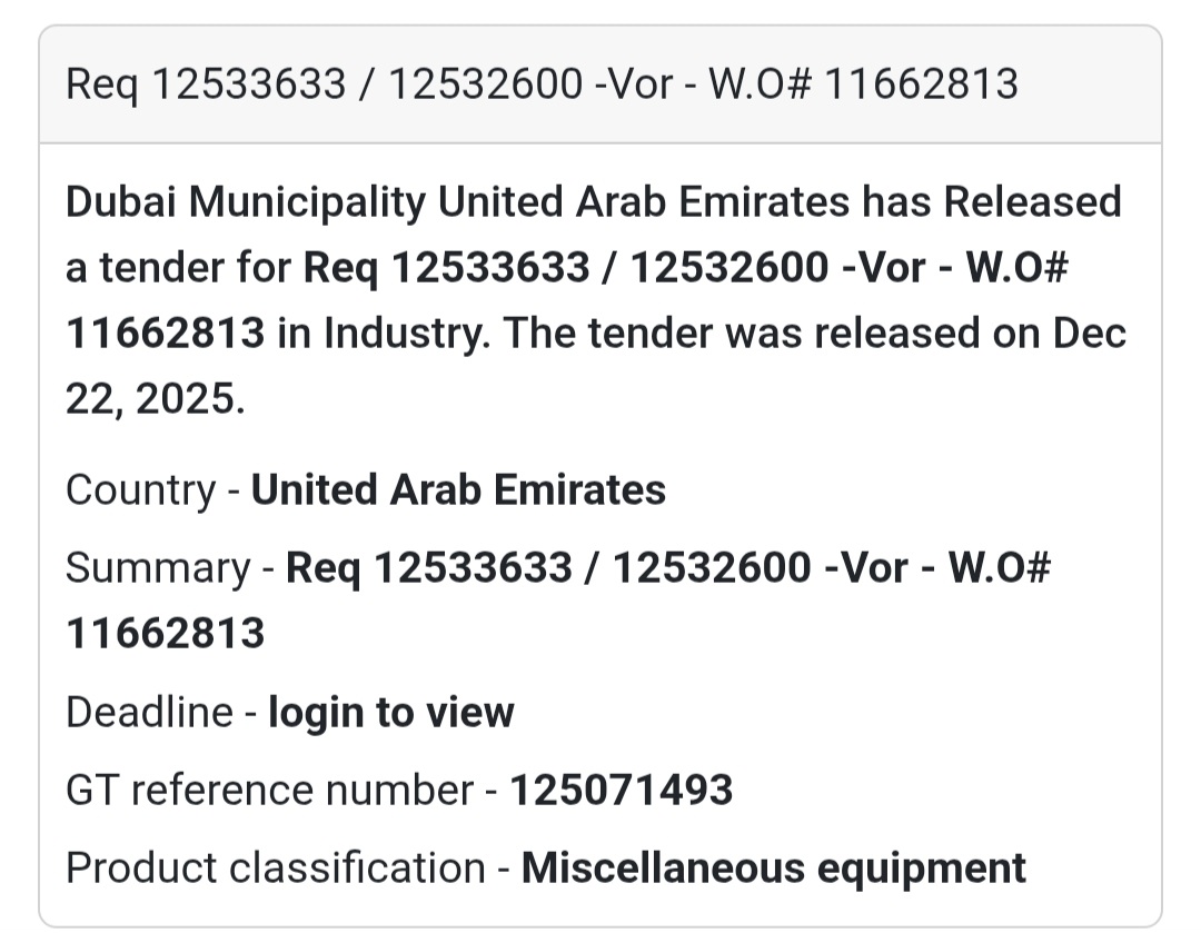 Work Order – 11662813 | Dubai Municipality