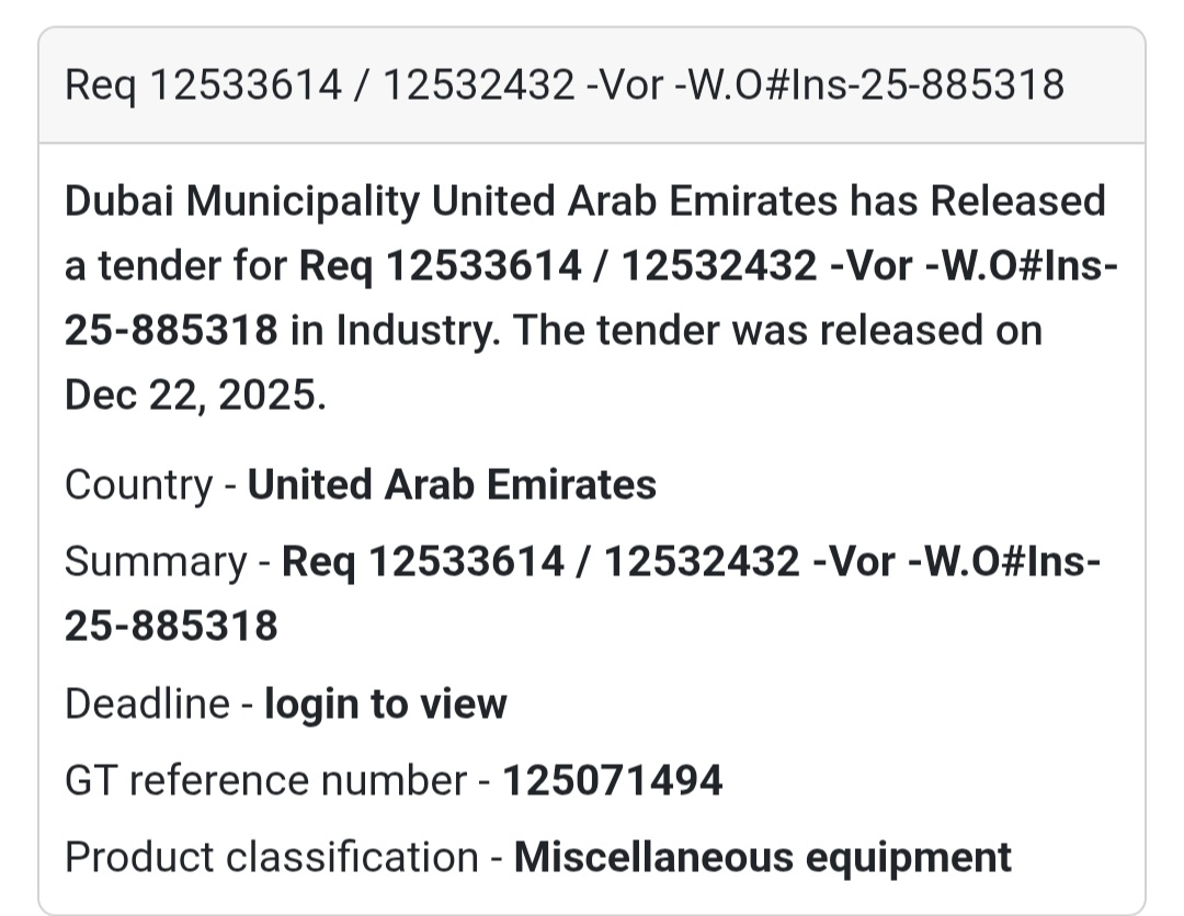 Work Order – INS-25-885318 | Dubai Municipality