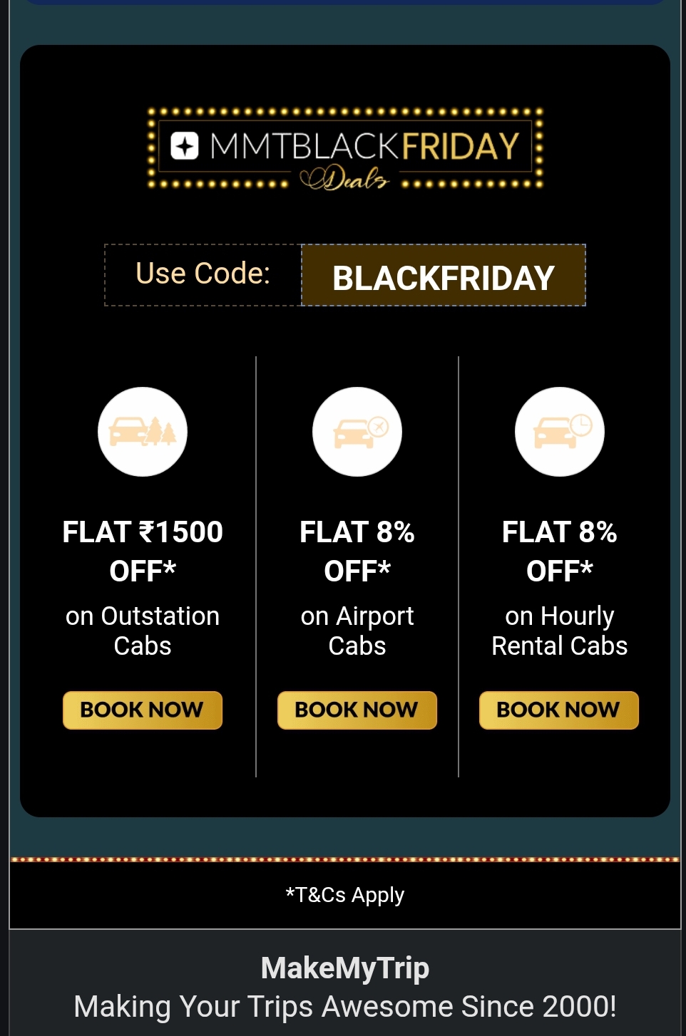MakeMyTrip - * Black Friday Deals*