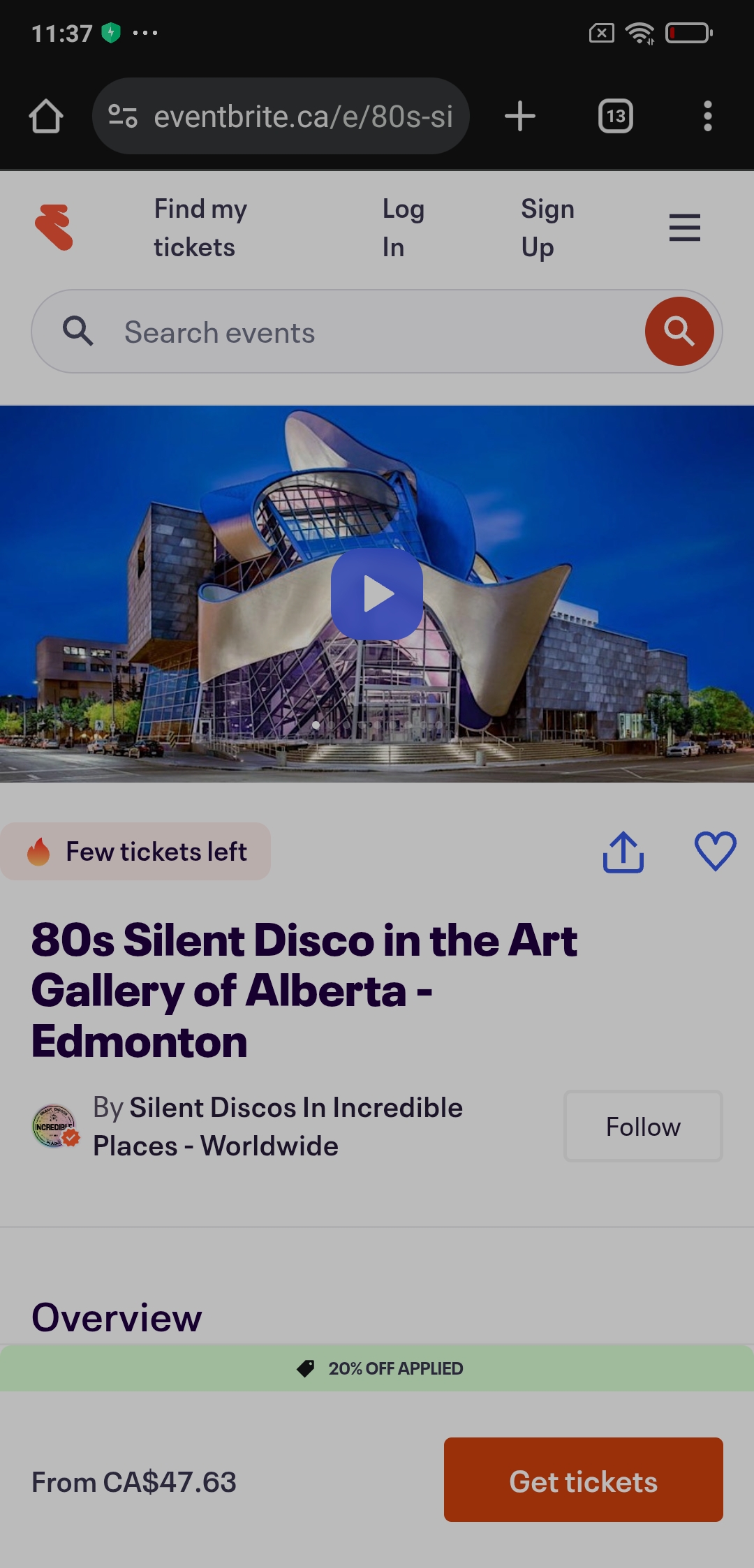 80s Silent Disco in the Art Gallery of Alberta - Edmonton