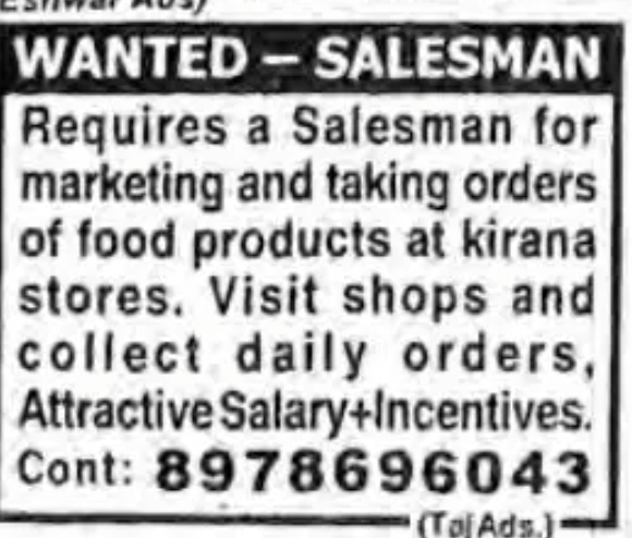 Marketing and salesmen