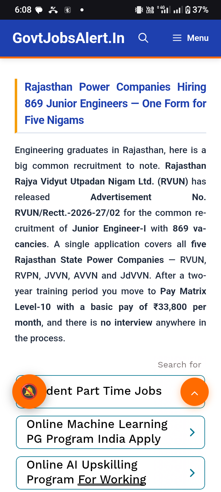 📢 RVUNL Junior Accountant & Junior Assistant Recruitment 2026! ⚡