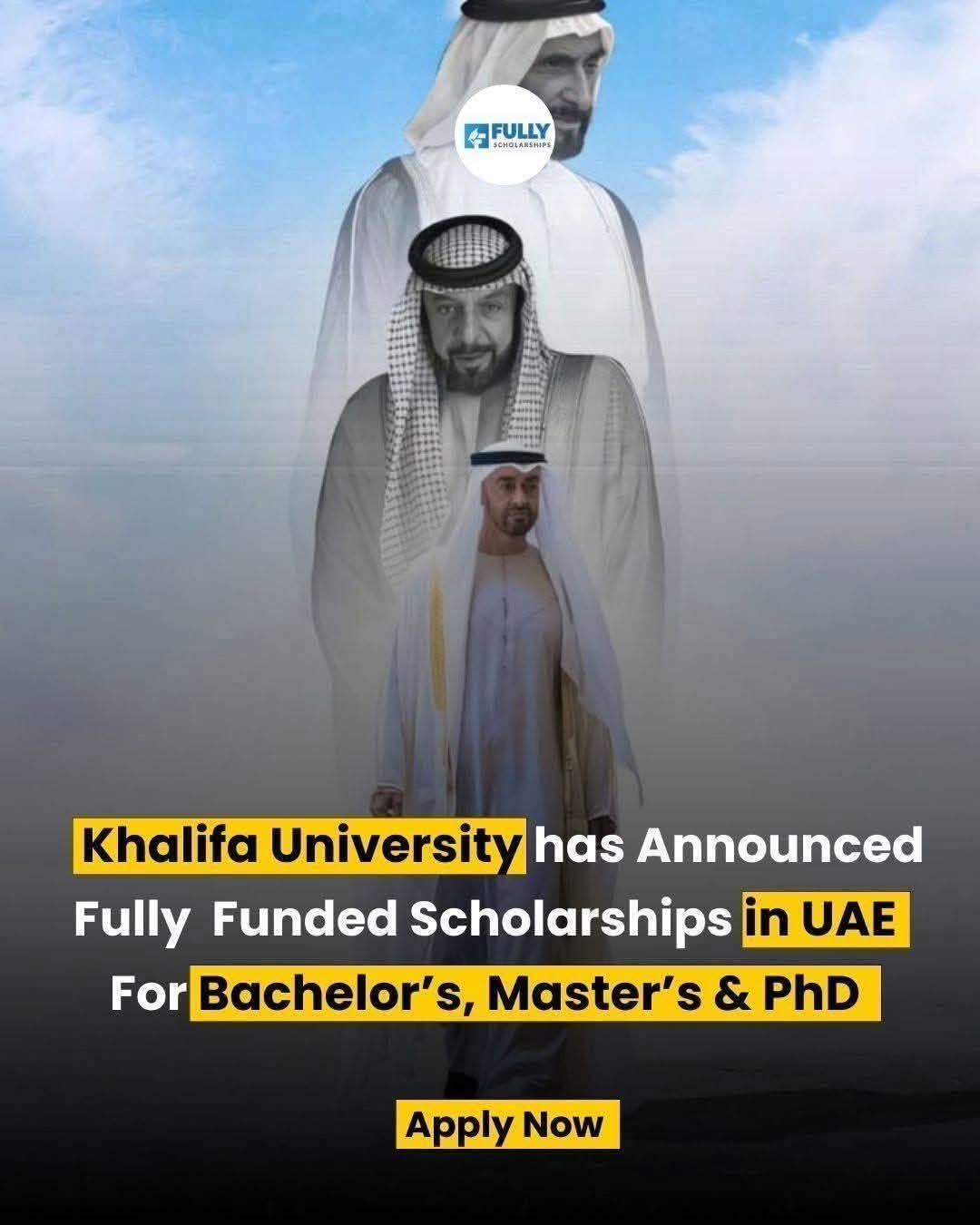 SCHOLARSHIPS IN KHALIFA UNIVERSITY!!