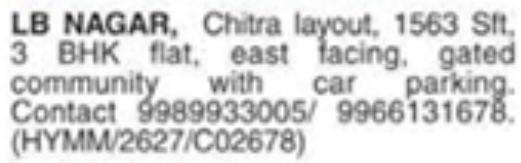3 BHK Flat for Sale: Chitra Layout, LB Nagar