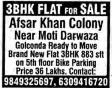 3BHK Flat For Sale