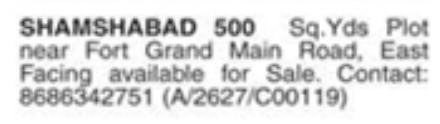 500 Sq. Yds East-Facing Plot for Sale in Shamshabad