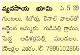 Agricultural Land for Sale Notice