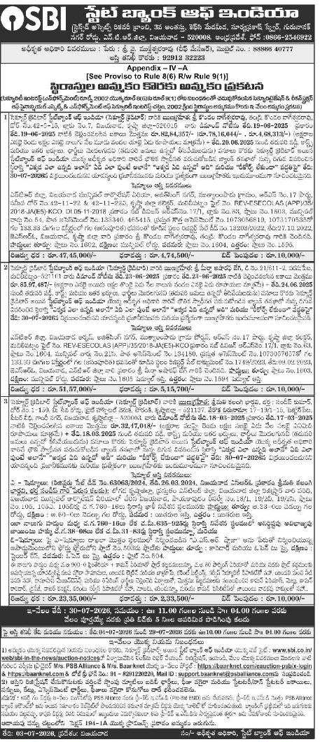 Auction Notice: State Bank of India Immovable Property E-Auction