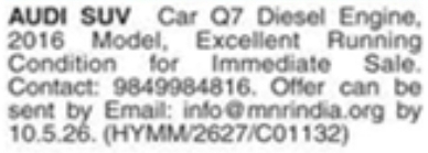 Audi Q7 SUV (2016 Model) for Sale