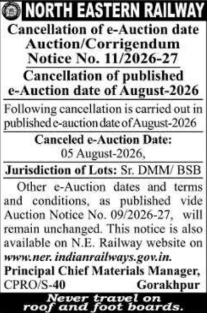 Cancellation of Published E-Auction Date Corrigendum