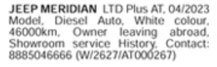 Car for Sale: Jeep Meridian LTD Plus AT