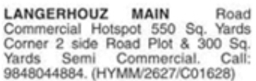 Commercial and Semi-Commercial Plots for Sale on Langer Houz Main Road