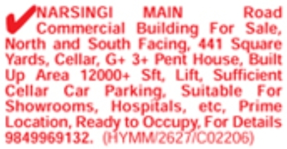 Commercial Building: Narsingi Main Road Sale