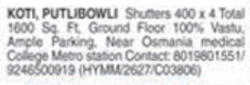 Commercial Space for Rent: Koti, Hyderabad