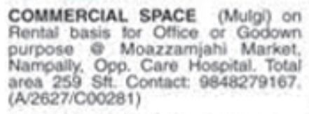 Commercial Space for Rent: Nampally, Hyderabad