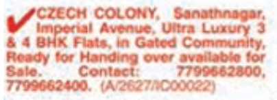 Czech Colony Imperial Avenue Luxury Flats for  Sale