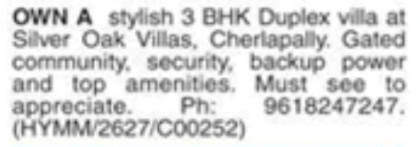 Duplex Villa For Rent