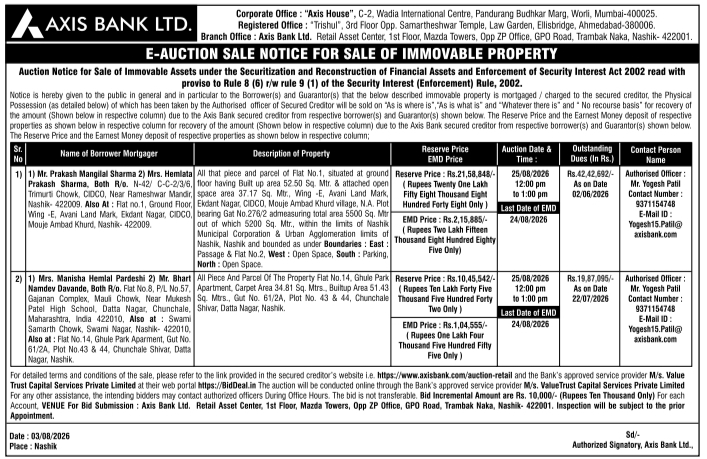 E-Auction Sale Notice for Immovable Property