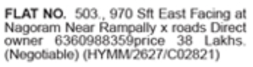 East-Facing Flat for Sale: Nagaram