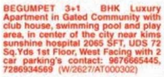 Flat for Sale: Begumpet, Hyderabad