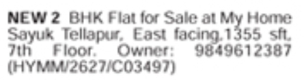 Flat for Sale: Tellapur, Hyderabad
