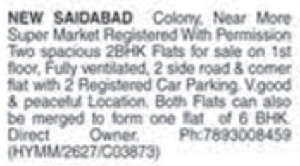 Flats for Sale: Saidabad, Hyderabad