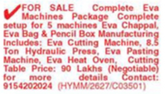 FOR SALE: Industrial Machinery Setup