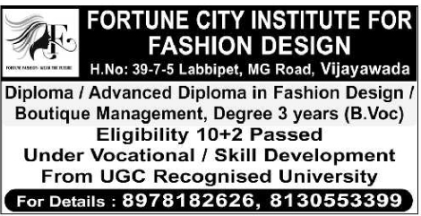 Fortune City Institute Fashion Design Admissions Open in Vijayawada