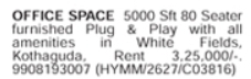 Furnished Office Space for Rent: Kothaguda, Hyderabad