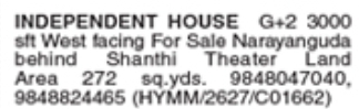 G+2 Independent House For Sale in Narayanguda