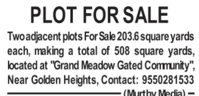 Gated Community Plots for Sale: Near Golden Heights